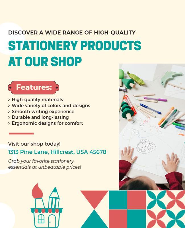 Stationery Products Promotion Flyer Template