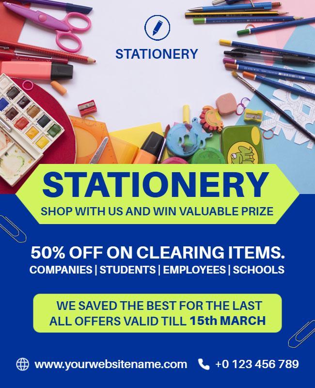 Stationery Store Clearance Sale Flyer Template