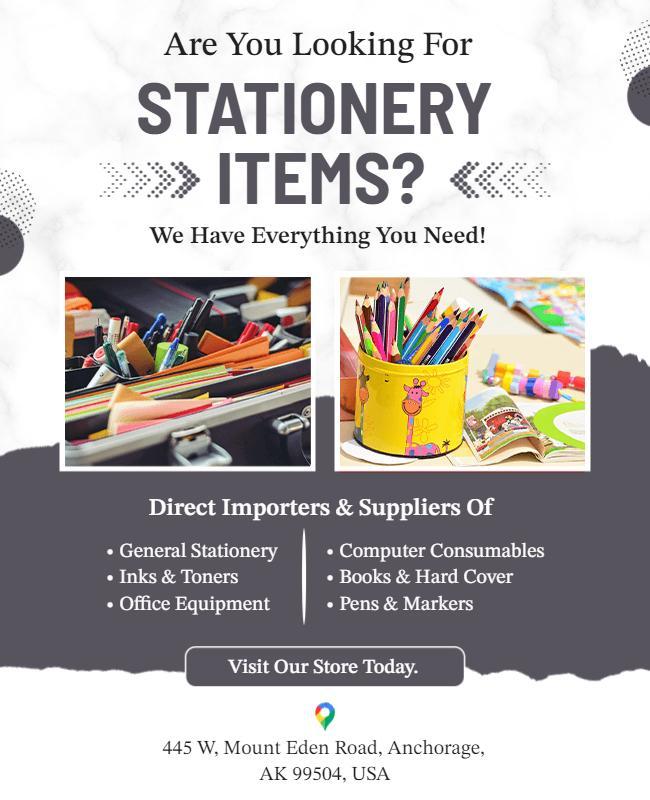 Stationery Supplies Promotion Flyer Template