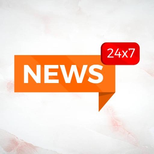 Stay Updated with Breaking News 24x7 Broadcast Logo Template