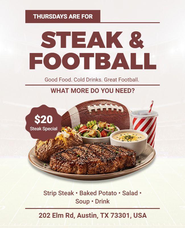 Steak and Football Special Event Flyer Template