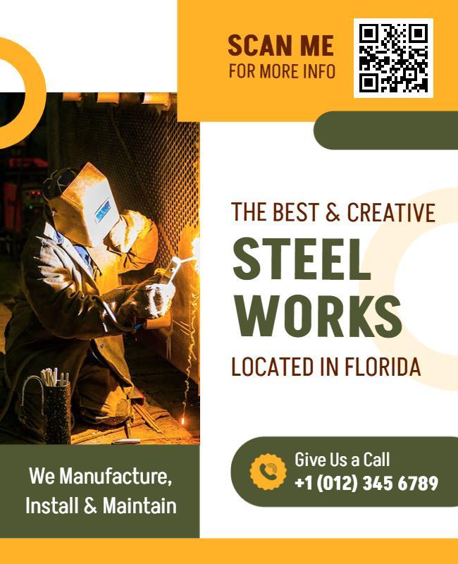 Steel Manufacturing Services Flyer Template
