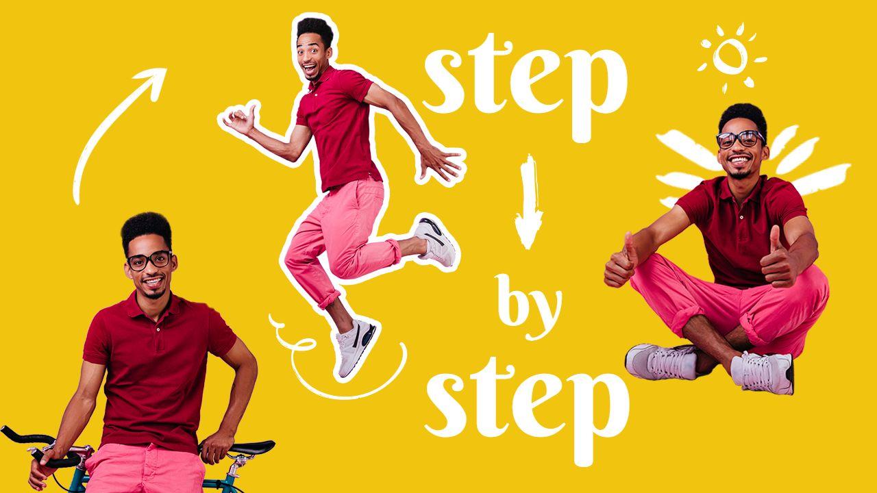 Step by Step Guide Fun Yellow Trending YouTube Thumbnail Template
