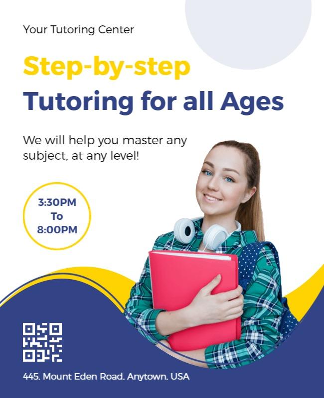 Step by Step Tutoring Services Promotion Flyer Template