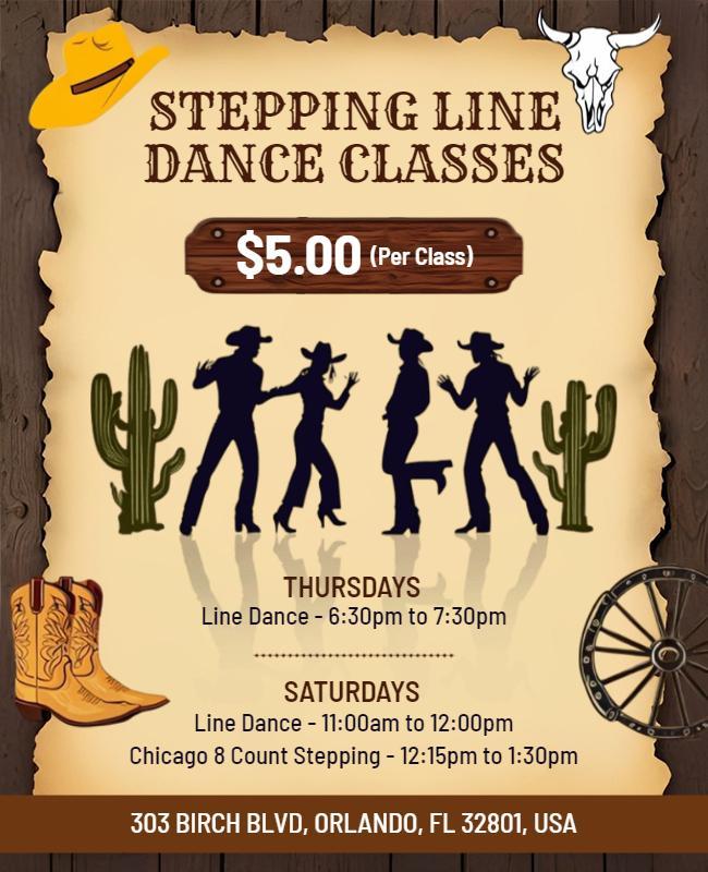 Stepping Dance Classes Promotion Flyer Template