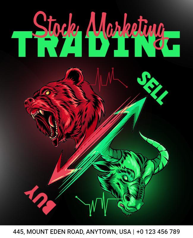 Stock Market Trading Bulls and Bears Flyer Template