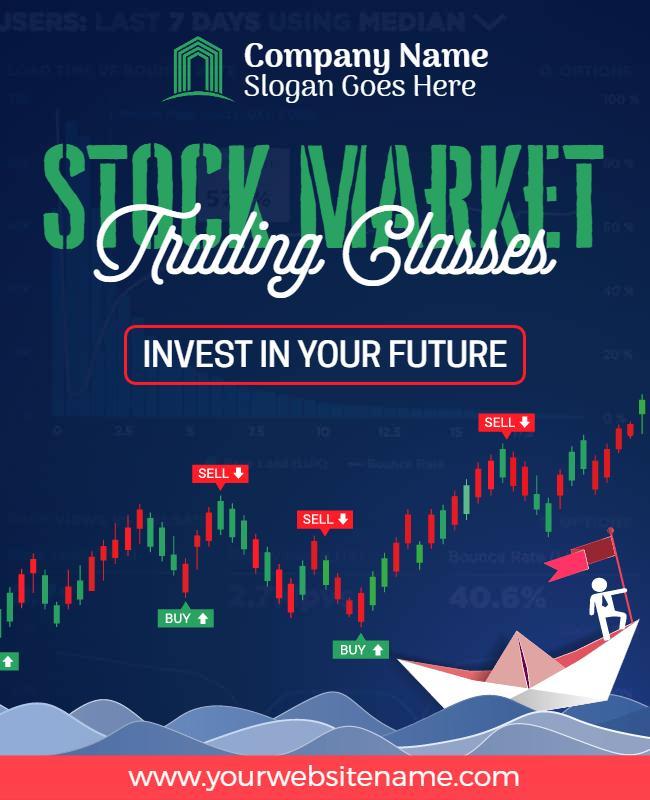 Stock Market Trading Classes Promotional Flyer Template