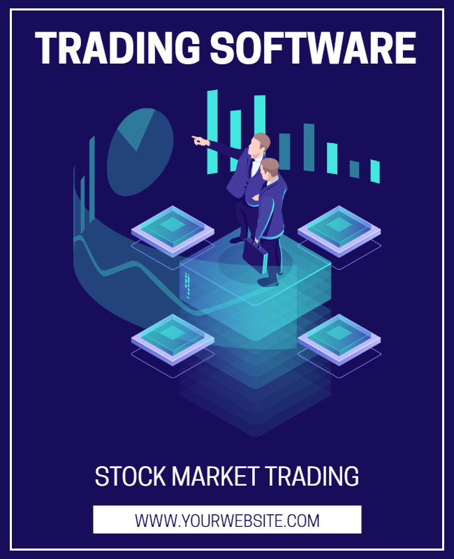 Stock Market Trading Software Flyer Template