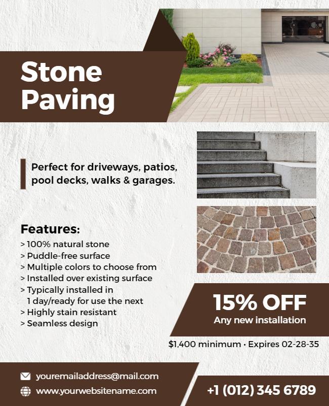 Stone Paving Services Promotional Flyer Template