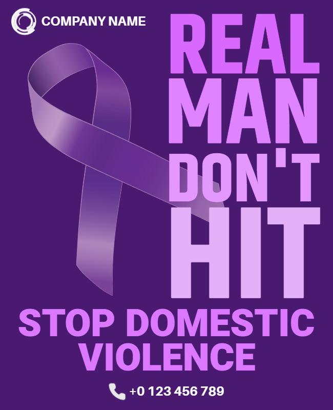 Stop Domestic Violence Awareness Flyer Template