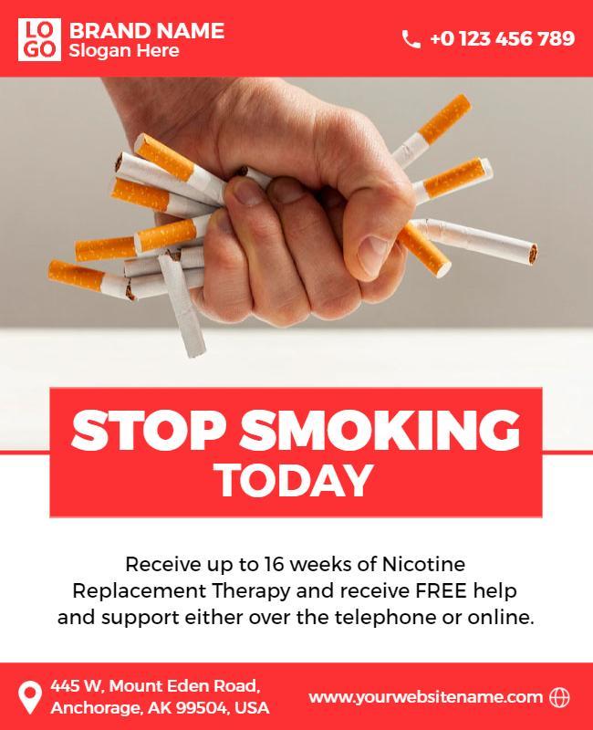 Stop Smoking Support Program Flyer Template