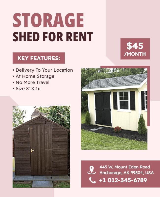 Storage Shed Rental Service Flyer Template