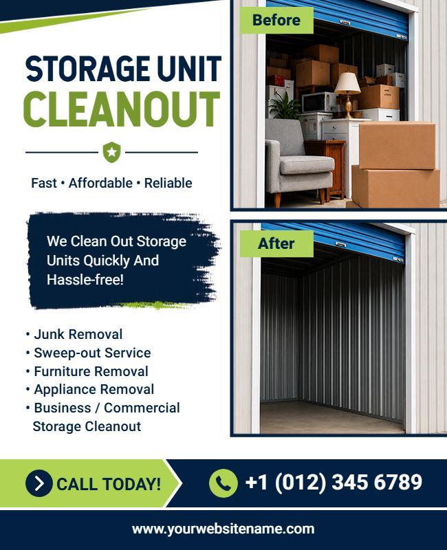 Storage Unit Cleanout Services Flyer Template