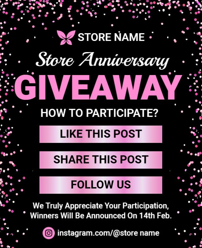 Store Anniversary Giveaway Event Flyer Template