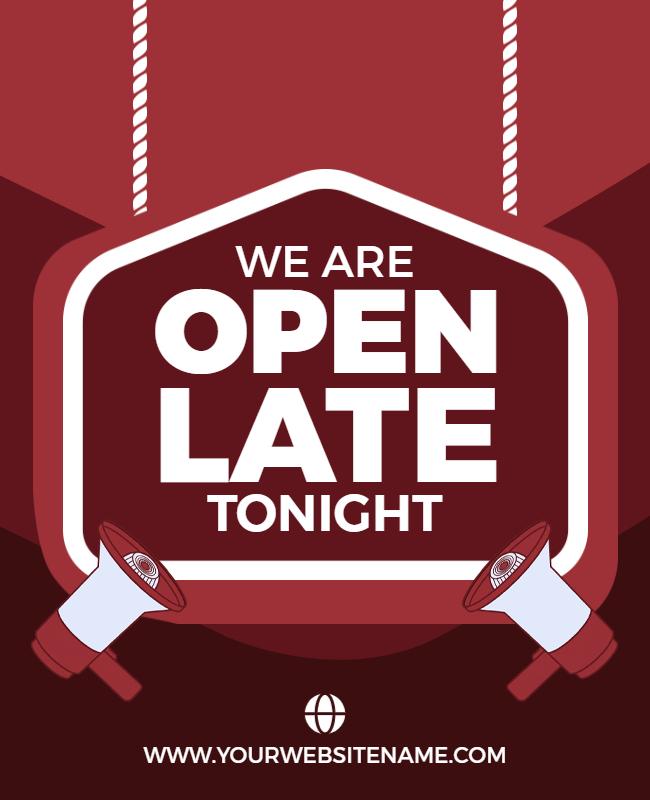 Store Open Late Announcement Poster Template