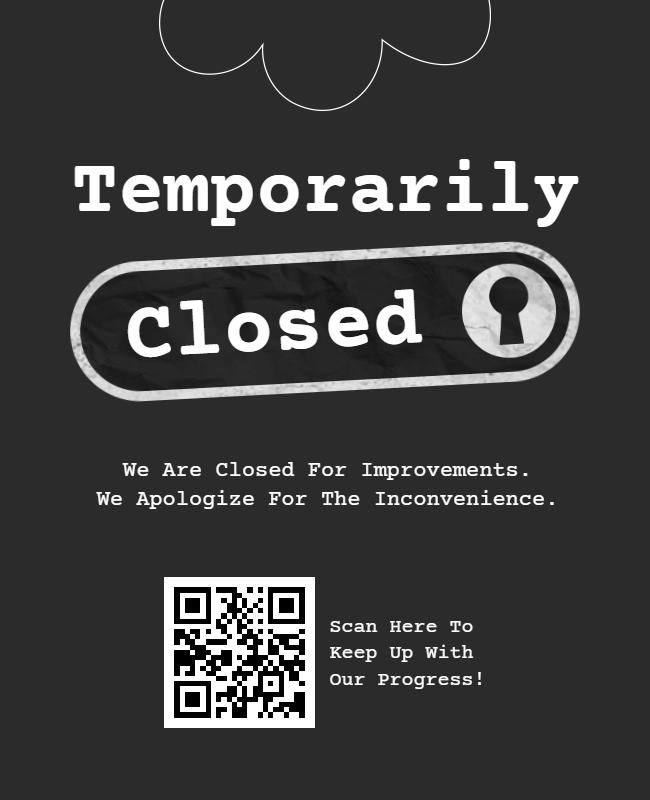 Store Temporarily Closed Announcement Flyer Template