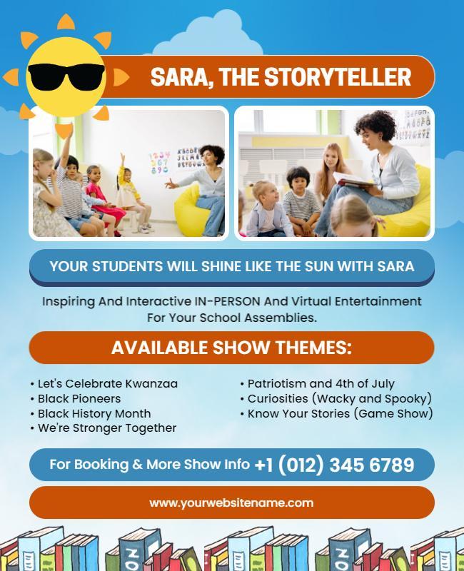 Storyteller Entertainment for School Assemblies Flyer Template