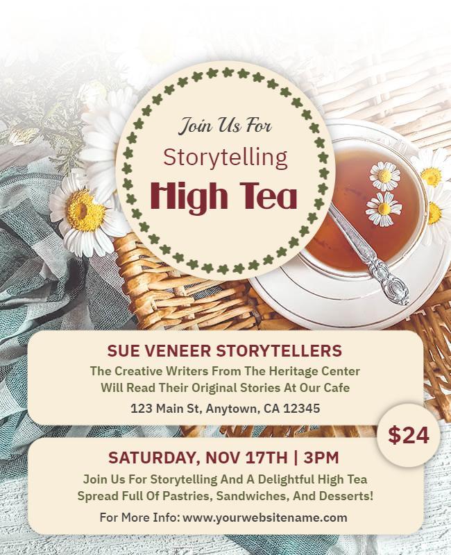 Storytelling High Tea Event Flyer Template