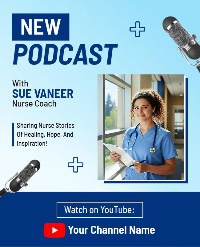 Storytelling Nurse Podcast Flyer Template