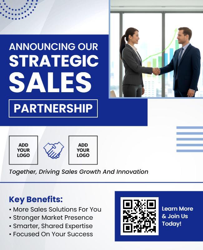 Strategic Sales Partnership Announcement Flyer Template