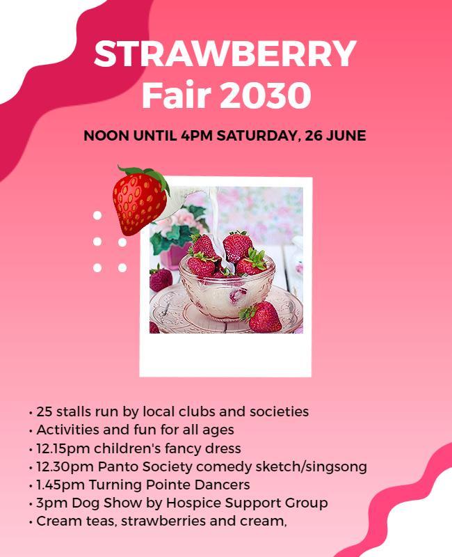 Strawberry Fair Community Event Flyer Template