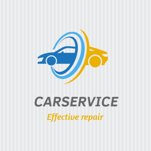 Streamlined Blue and Yellow Automotive Repair Service Logo Template