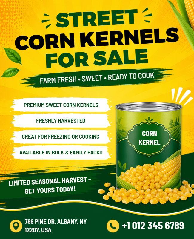 Street Corn Kernels Sale Announcement Flyer Template