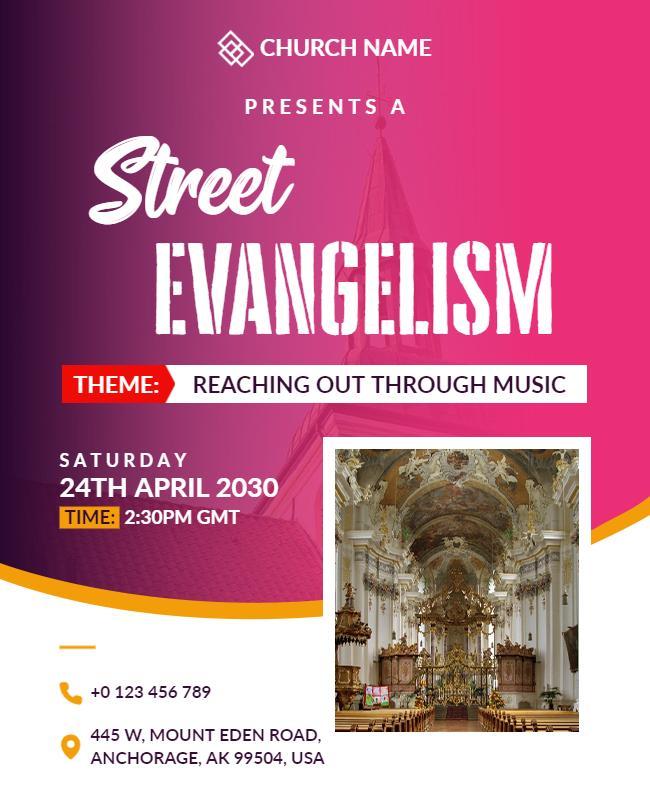 Street Evangelism Church Event Flyer Template