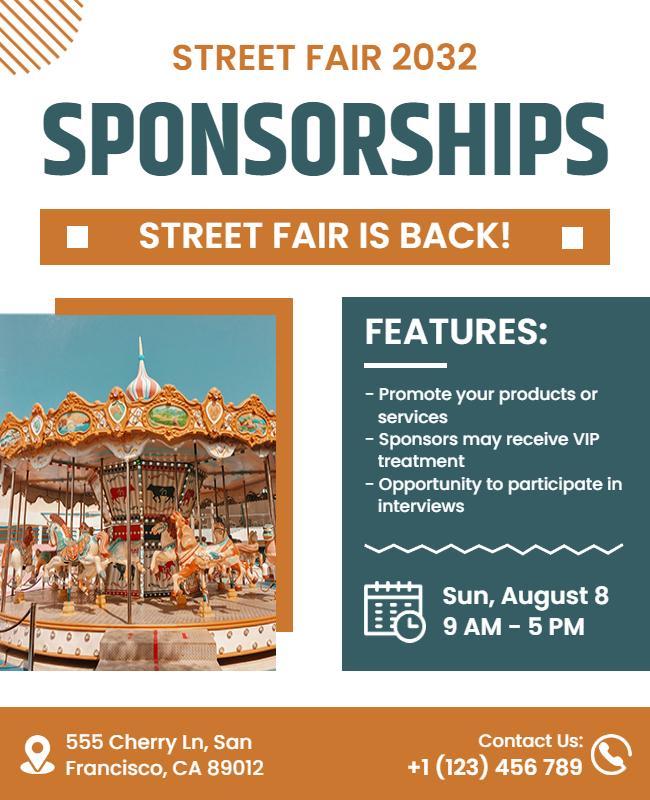 Street Fair Sponsorship Opportunities Flyer Template