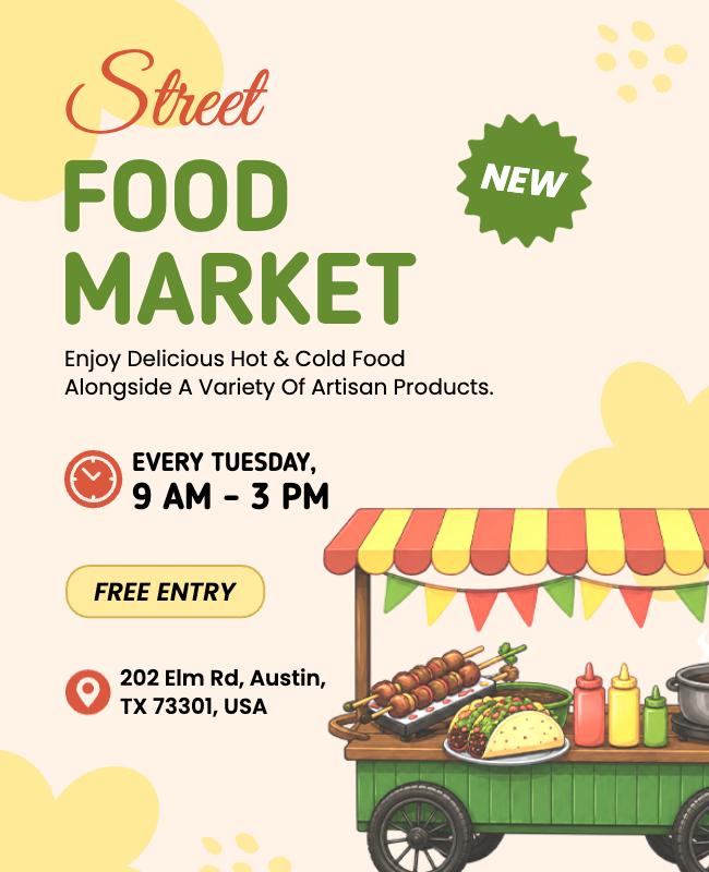 Street Food Market Event Flyer Template