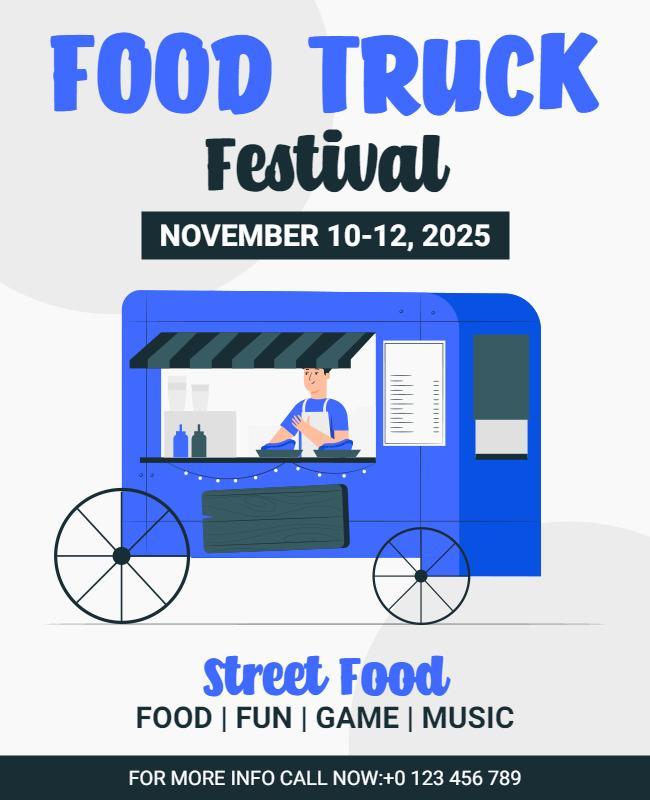 Street Food Truck Festival Promotional Flyer Template