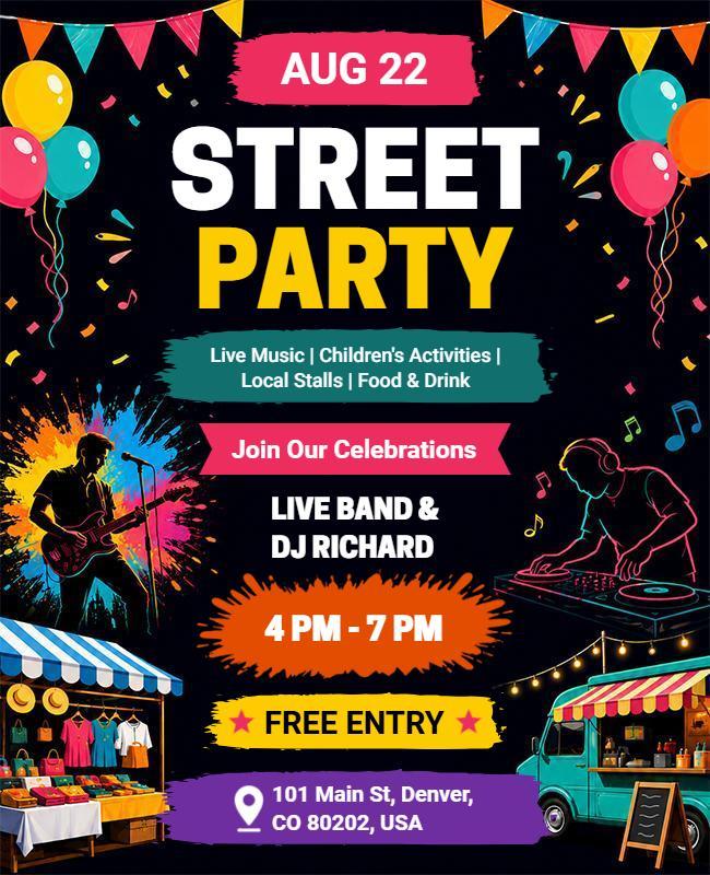 Street Party Event Flyer Template