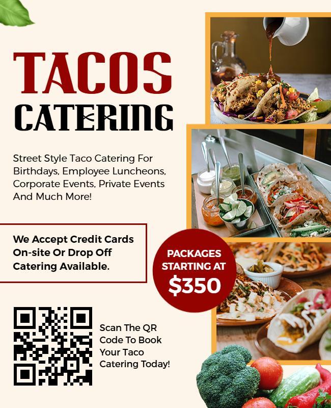 Street Style Taco Catering Service Flyer Template