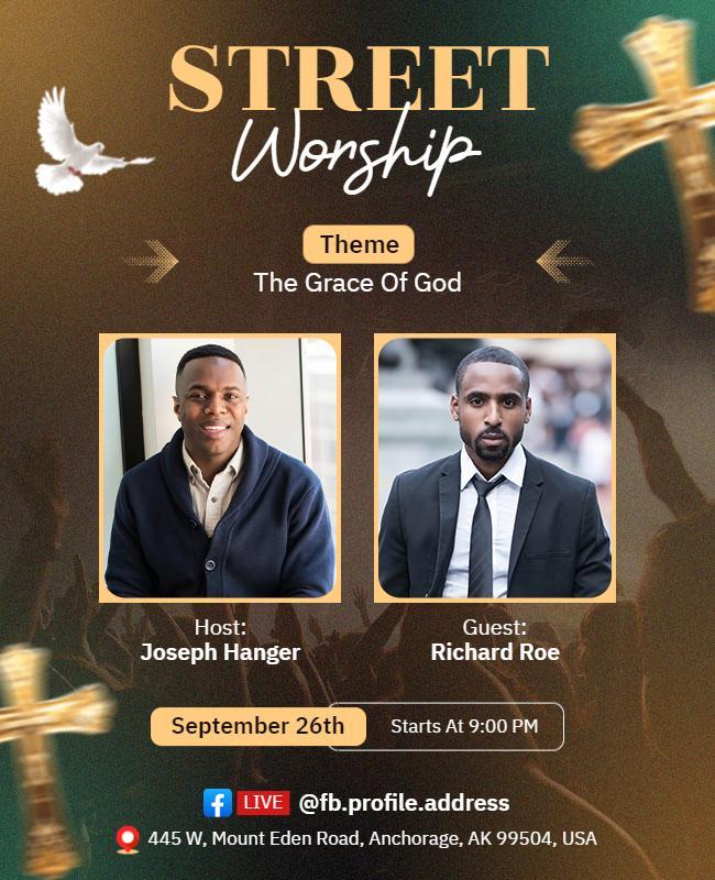 Street Worship Religious Event Flyer Template