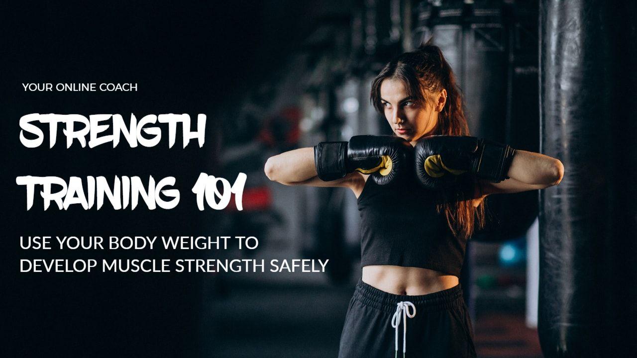 Strength Training Bodyweight Workout Fitness YouTube Thumbnail Template