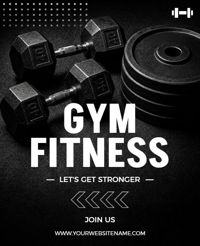 Strength Training Gym Fitness Poster Template