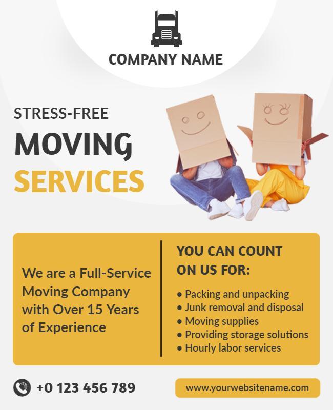 Stress Free Professional Moving Services Flyer Template