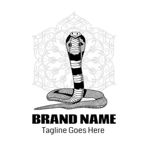 Striking Black and White Cobra Design for Snake Branding Logo Template