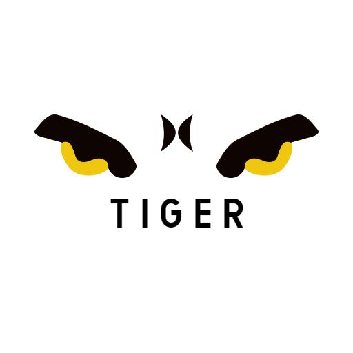 Striking Black and Yellow Tiger Eye Design for Logo Template