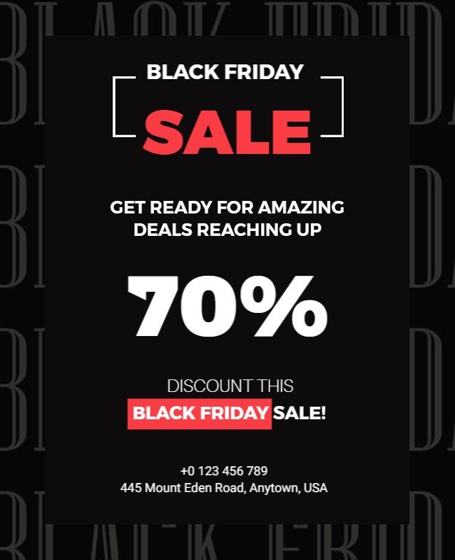 Striking Black Friday Mega Savings Event Poster Template