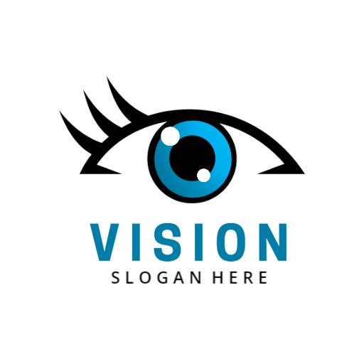 Striking Blue Eye Design Representing Vision and Clarity Logo Template