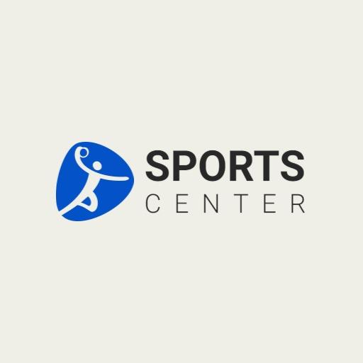 Striking Blue Minimalist Design for Sports Center Logo Template