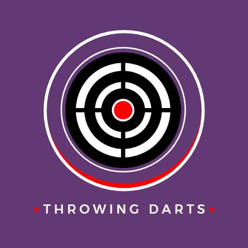 Striking Purple and Black Bullseye for Throwing Darts Logo Template