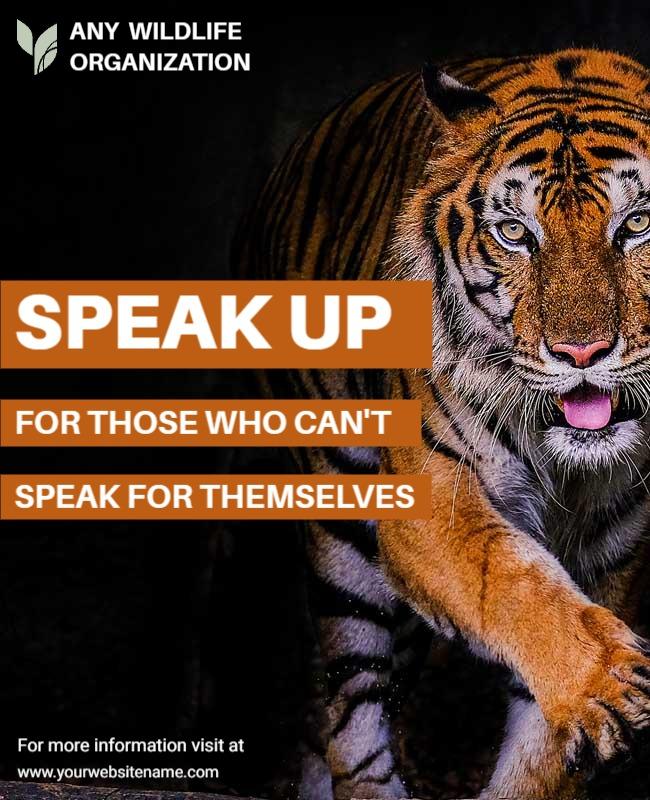 Striking Wildlife Conservation Awareness Poster Template