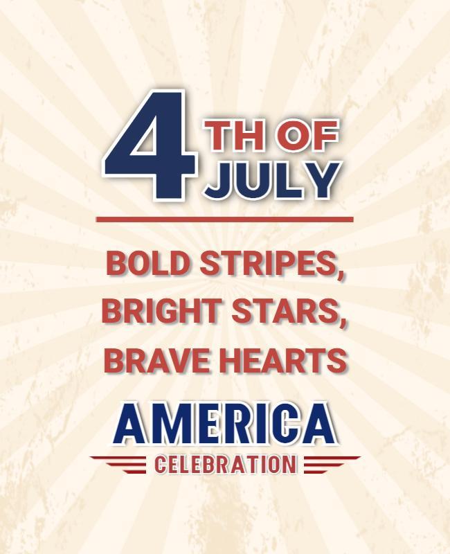Stripes and Stars Festive Independence Day Celebration Poster Template