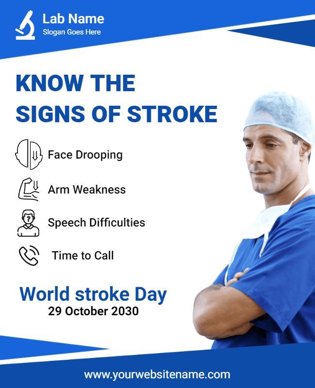 Stroke Awareness Medical Information Flyer Template