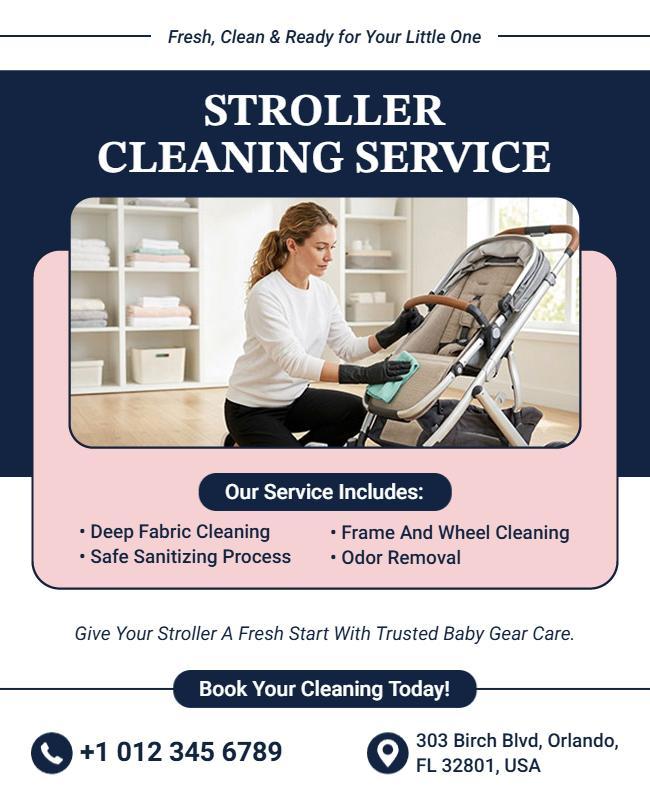 Stroller Cleaning Service Promotional Flyer Template