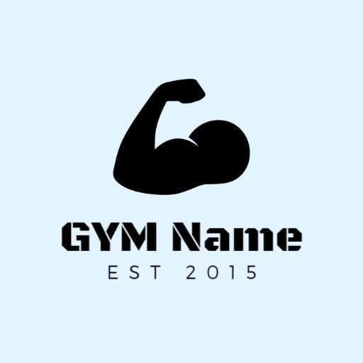 Strong Black Muscle Silhouette for Your Fitness Brand Logo Template