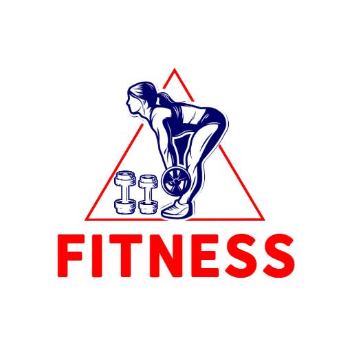 Strong Blue and Red Fitness Logo Design for Wellness Branding Logo Template