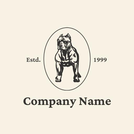 Strong Pitbull Illustration for Pet Services Logo Template
